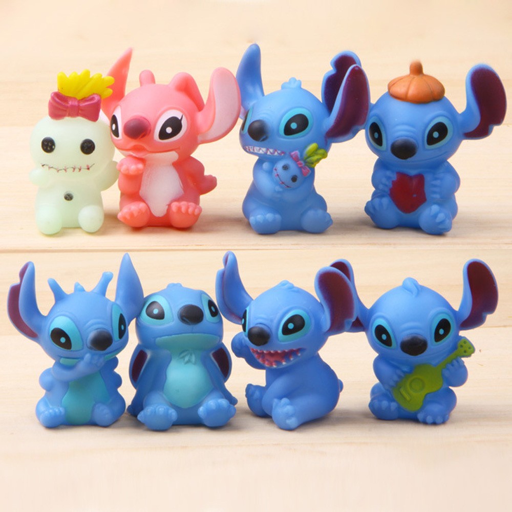 8Pcs Lilo & Stitch Action Figure Toys PVC Mini Figurines 4cm/1.6