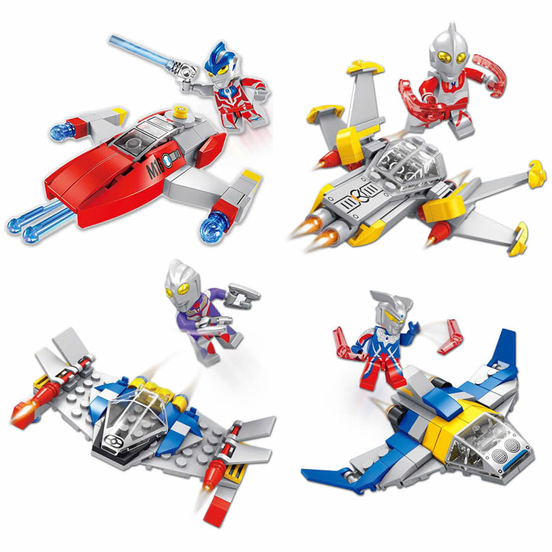 4 In 1 Ultraman Lego Compatible Building Blocks Mini Figure Toys GM196