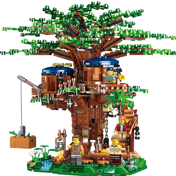 2-in-1 Tree House Building Blocks Kit Interchangeable Treehouse 1013Pcs Set